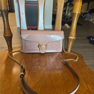 Coach Cappuccino Gold Crossbody Bag with Chain Strap